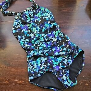 Speedo Blue & Black Racerback One-Piece – Sporty & Supportive